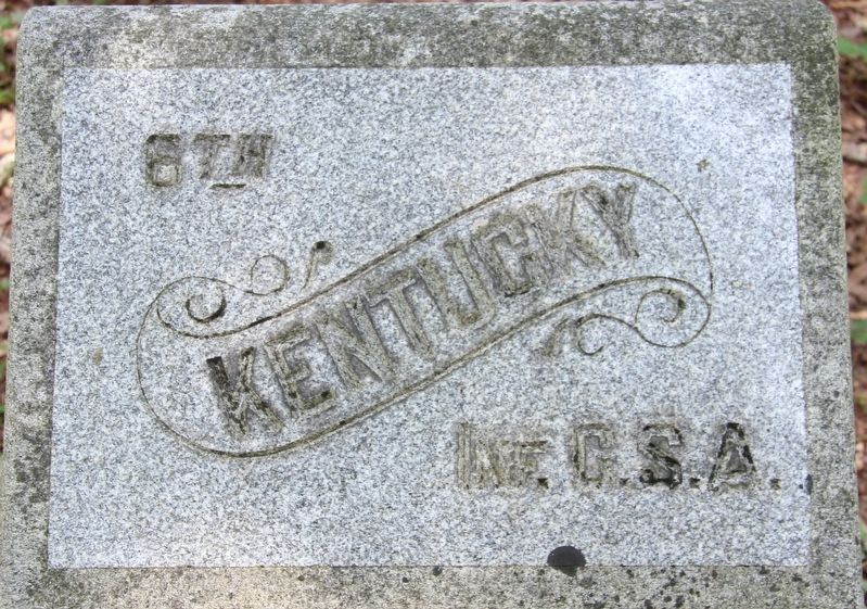 6th Kentucky Infantry (CSA) Marker. Click for full size. 6th Kentucky Infantry (CSA) Marker image. Click for full size.