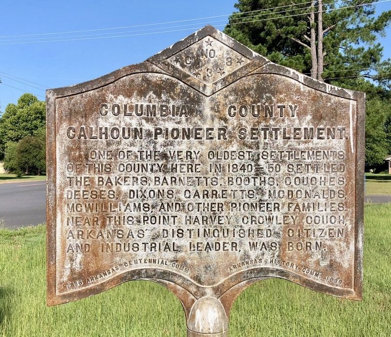 Columbia County Calhoun Pioneer Settlement Marker image. Click for full size.
