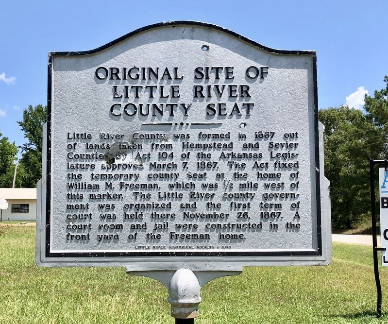 Original Site of Little River County Seat Marker image. Click for full size.