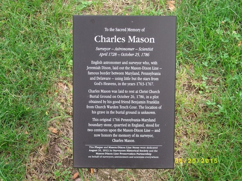 Charles Mason Marker image. Click for full size.