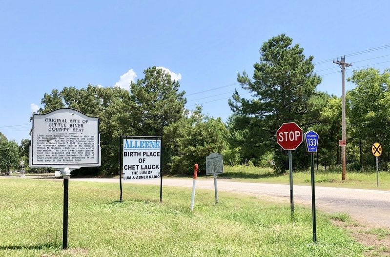Looking north on Arkansas Highway 234, marker is just to left of Stop sign. image. Click for full size.