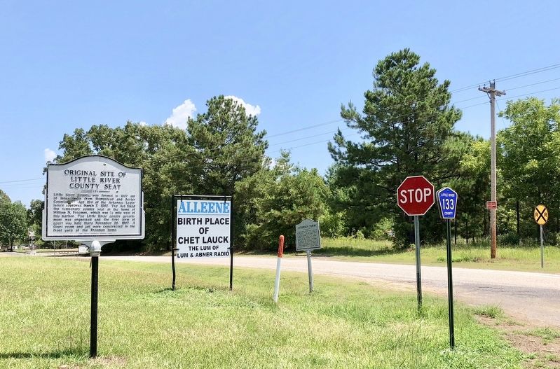 Looking north on Arkansas Highway 234, marker is just to left of Stop sign.. Click for full size. Looking north on Arkansas Highway 234, marker is just to left of Stop sign. image. Click for full size.