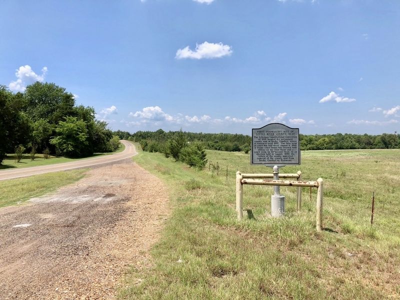 View of marker looking southeast on Arkansas Highway 108 towards Oklahoma. image. Click for full size.