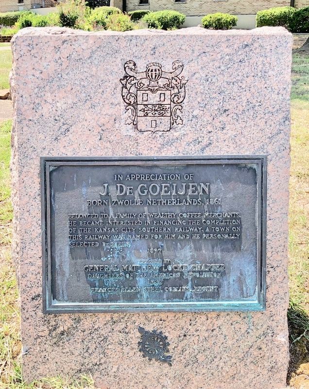 In Appreciation of J. DeGoeijen Marker. Click for full size. In Appreciation of J. DeGoeijen Marker image. Click for full size.
