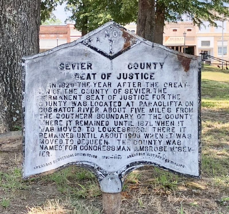 Sevier County Seat of Justice Marker image. Click for full size.