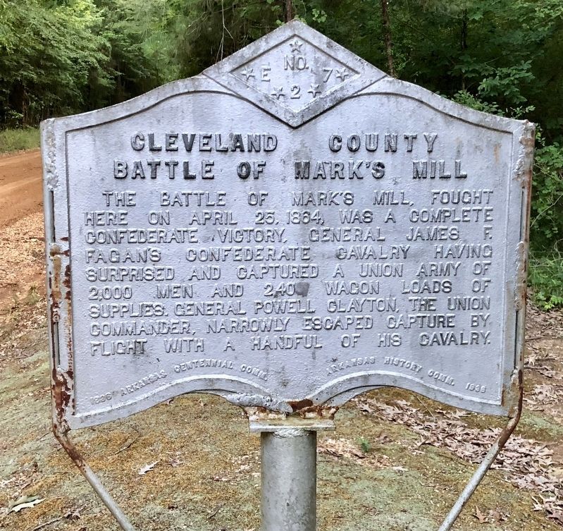 Cleveland County Battle of Mark's Mill Marker. Click for full size. Cleveland County Battle of Mark's Mill Marker image. Click for full size.
