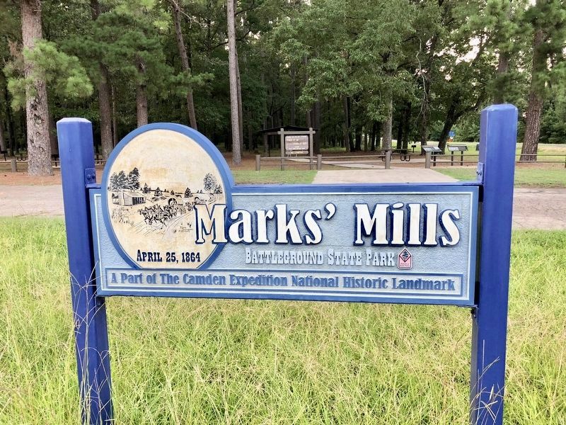 Nearby State park with markers about the Battle of Marks's Mill.. Click for full size. Nearby State park with markers about the Battle of Marks's Mill. image. Click for full size.