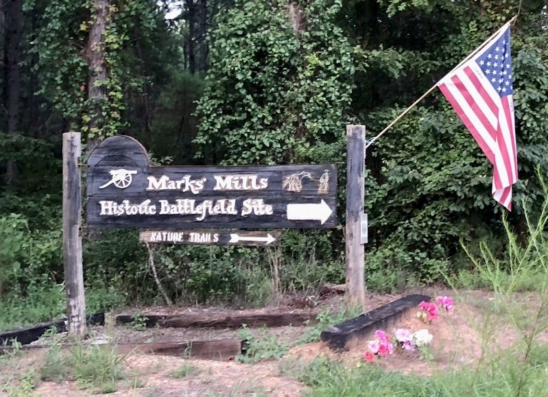Battle of Mark's Mill entrance.. Click for full size. Battle of Mark's Mill entrance. image. Click for full size.