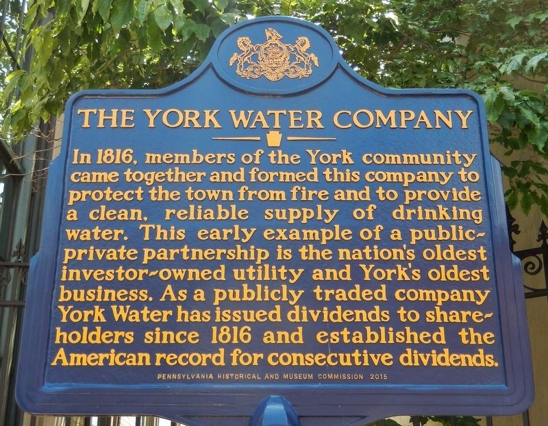 The York Water Company Marker image. Click for full size.