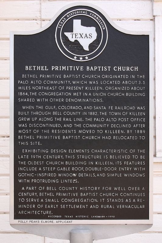 Bethel Primitive Baptist Church Marker. Click for full size. Bethel Primitive Baptist Church Marker image. Click for full size.