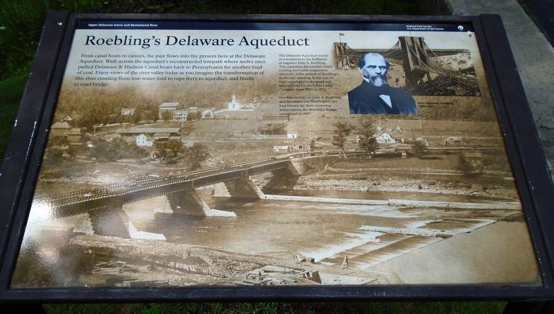 Roebling’s Delaware Aqueduct Marker. Click for full size. Roebling’s Delaware Aqueduct Marker image. Click for full size.