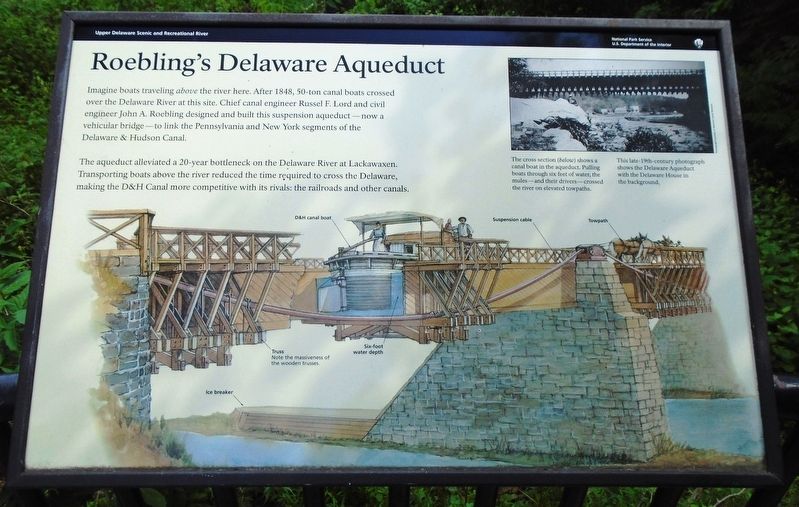 Roebling's Delaware Aqueduct Marker. Click for full size. Roebling's Delaware Aqueduct Marker image. Click for full size.