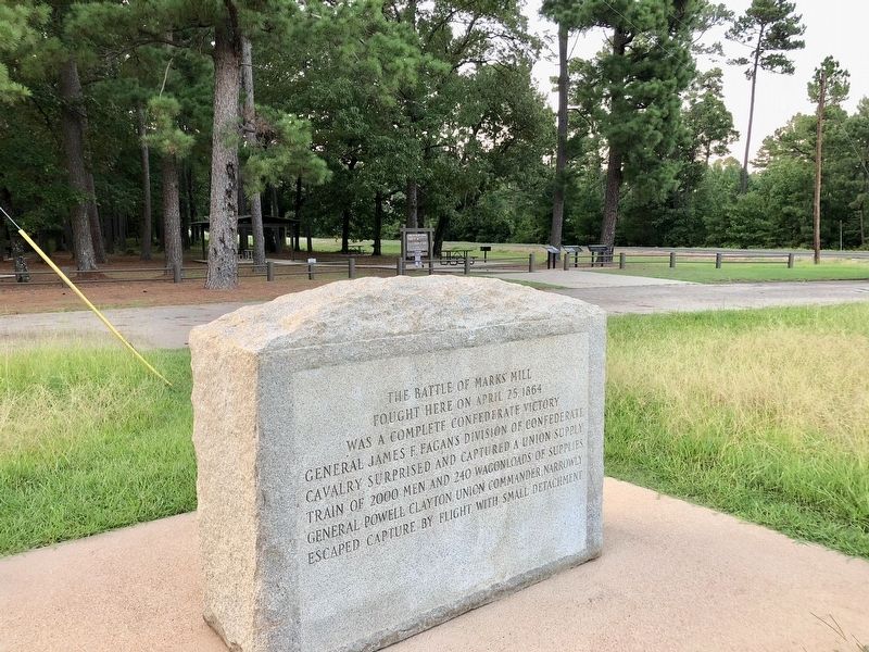 View of marker at the Marks' Mill State Park. image. Click for full size.