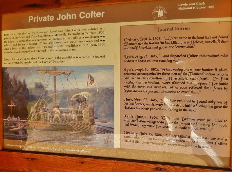 Private John Colter Marker image. Click for full size.