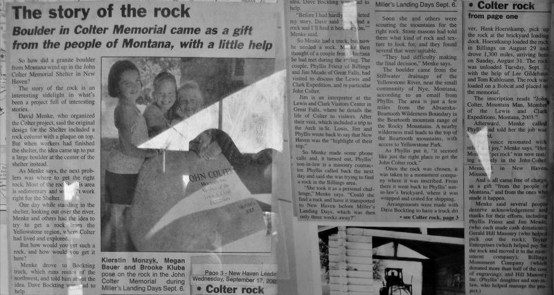 The Story of a Rock: Boulder in Colter Memorial came as a gift from the people of Montana image. Click for full size.