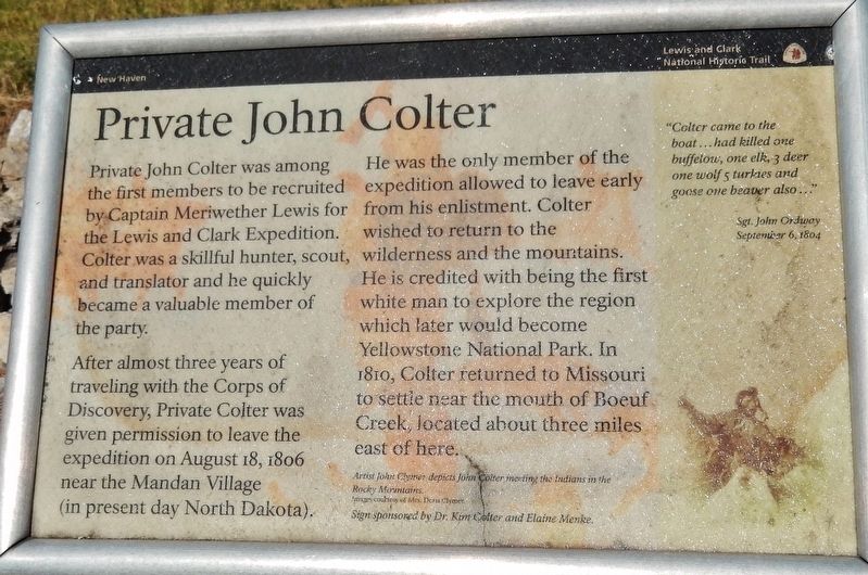 Private John Colter Marker image. Click for full size.