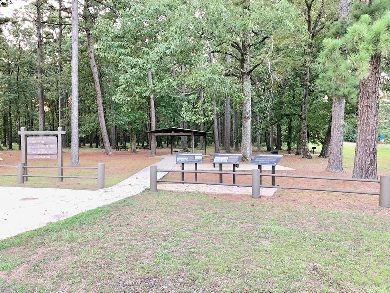 The Battle at Marks' Mill Marker is in the middle of the three.. Click for full size. The Battle at Marks' Mill Marker is in the middle of the three. image. Click for full size.