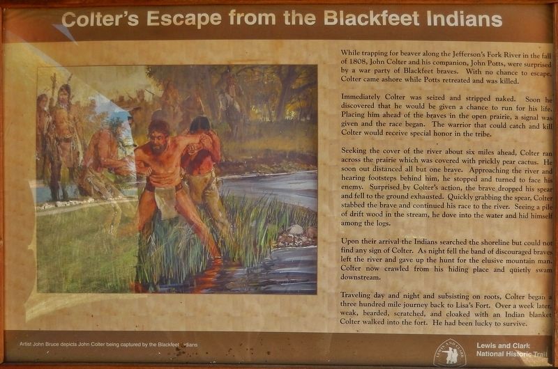 Colter's Escape from the Blackfeet Marker image. Click for full size.