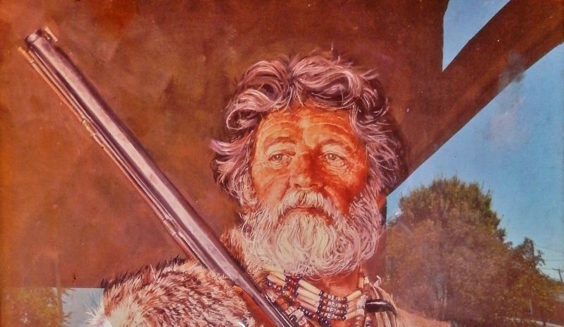 Marker detail: “Reflection of John Colter” by John Bruce image. Click for full size.