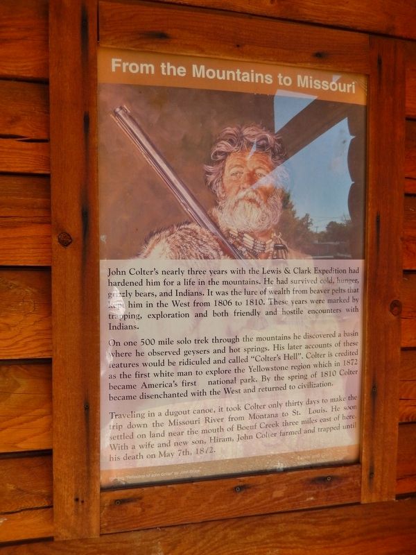 From the Mountains to Missouri Marker (<i>tall view; marker mounted on kiosk wall</i>) image. Click for full size.