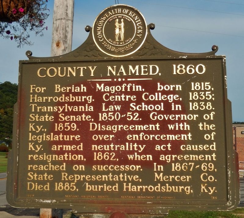 County Named, 1860 Marker. Click for full size. County Named, 1860 Marker image. Click for full size.