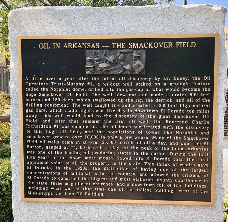 Oil in Arkansas — The Smackover Field Marker image. Click for full size.