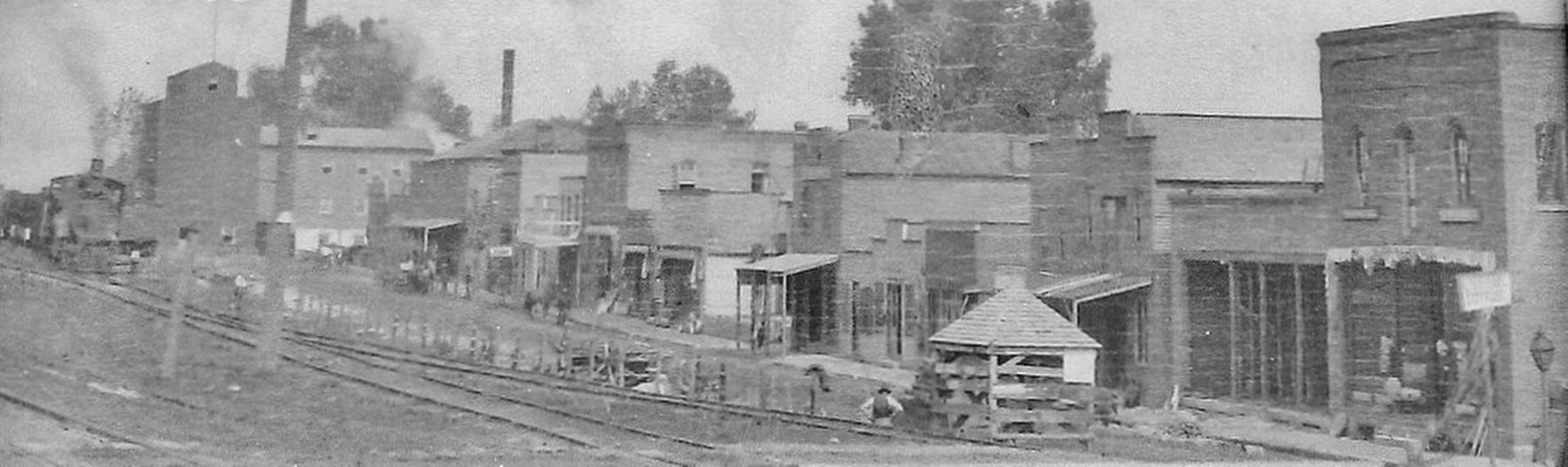 Marker detail: Front Street, New Haven in 1895 image. Click for full size.