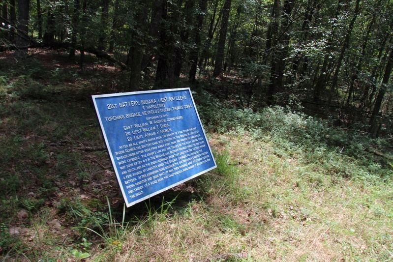 21st Battery, Indiana Light Artillery Marker. Click for full size. 21st Battery, Indiana Light Artillery Marker image. Click for full size.