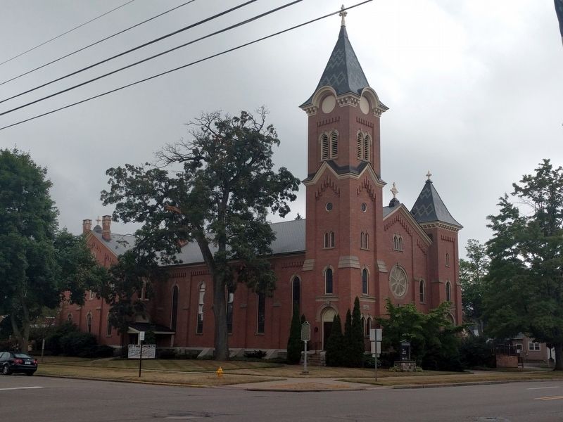First Congregational Church of Charlotte and Marker. Click for full size. First Congregational Church of Charlotte and Marker image. Click for full size.