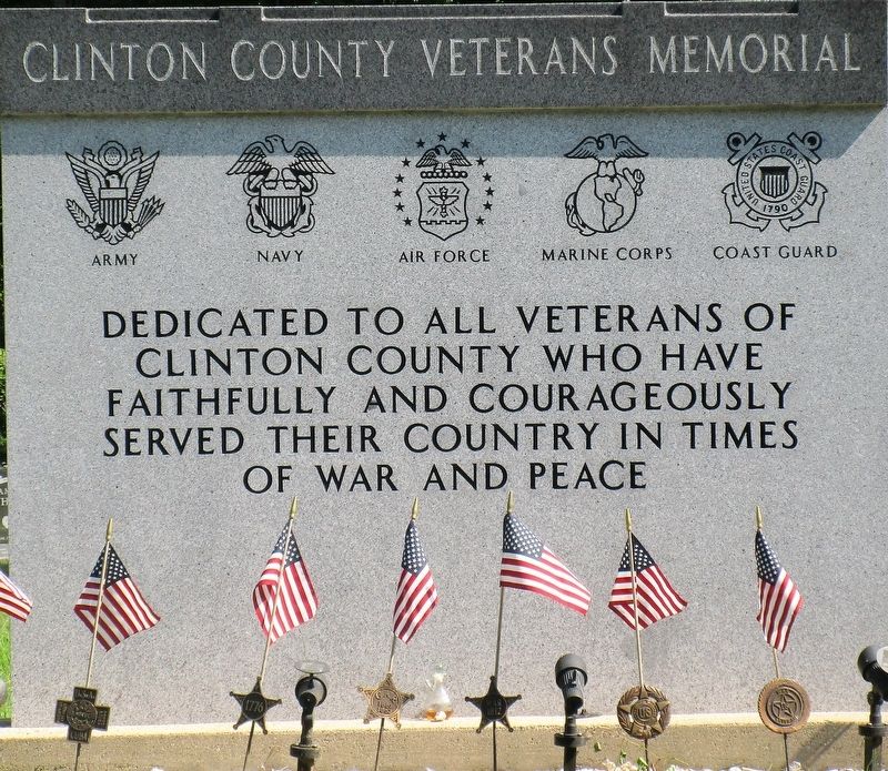 Clinton County Veterans Memorial Marker image. Click for full size.