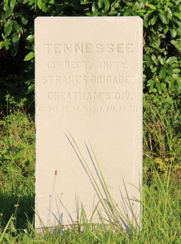 19th Tennessee Infantry Marker. Click for full size. 19th Tennessee Infantry Marker image. Click for full size.