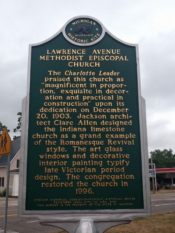 Lawrence Avenue Methodist Episcopal Church Marker image. Click for full size.
