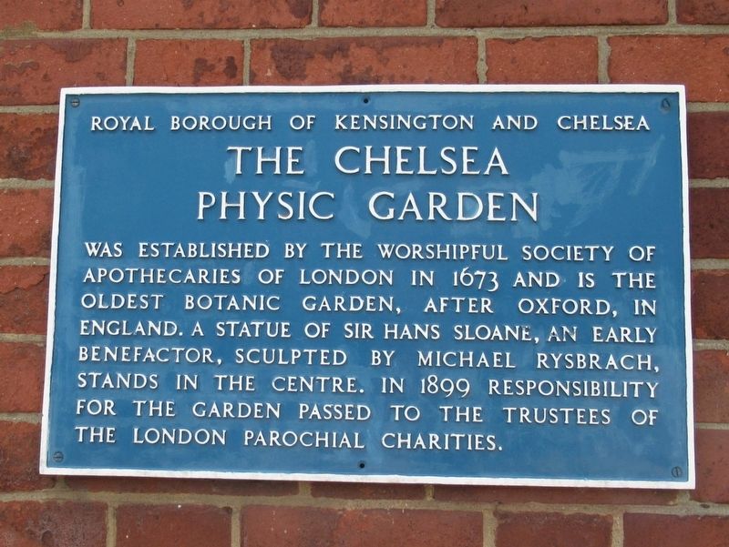 The Chelsea Physic Garden Marker. Click for full size. The Chelsea Physic Garden Marker image. Click for full size.