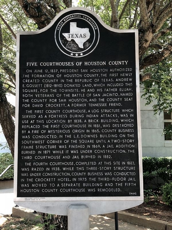 Five Courthouses of Houston County Marker image. Click for full size.