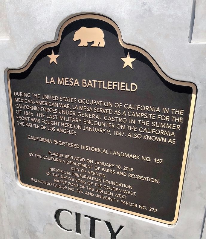 La Mesa Battlefield Marker image. Click for full size.