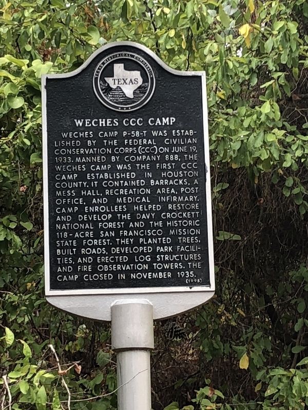 Weches CCC Camp Marker image. Click for full size.