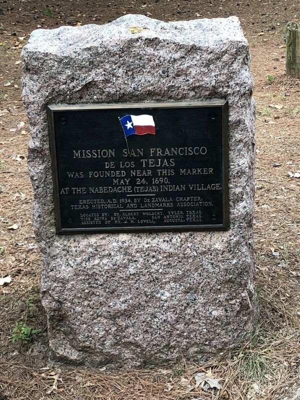 Mission San Francisco de los Tejas Marker. Click for full size. Mission San Francisco de los Tejas Marker image. Click for full size.