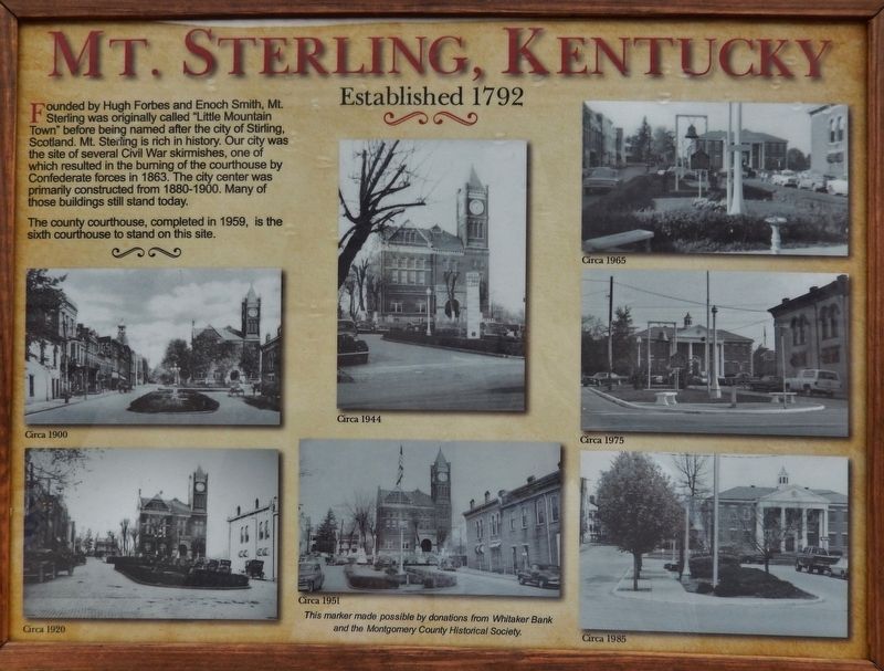 Mt. Sterling, Kentucky Marker image. Click for full size.