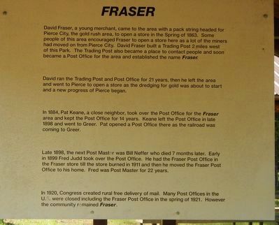 Fraser Marker. Click for full size. Fraser Marker image. Click for full size.