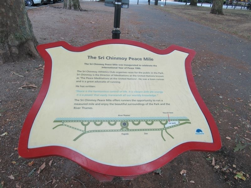 Sri Chinmoy Peace Mile Marker. Click for full size. Sri Chinmoy Peace Mile Marker image. Click for full size.