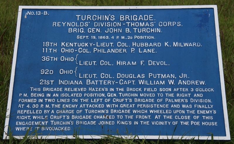 Turchin's Brigade Marker image. Click for full size.