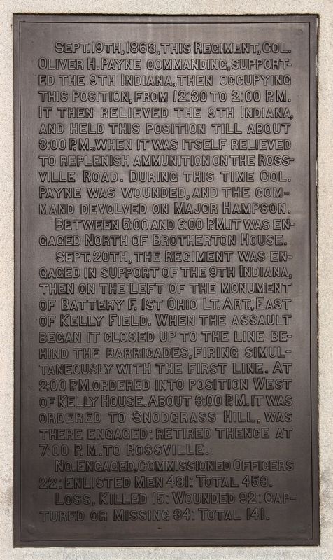 124th Ohio Infantry Marker. Click for full size. 124th Ohio Infantry Marker image. Click for full size.