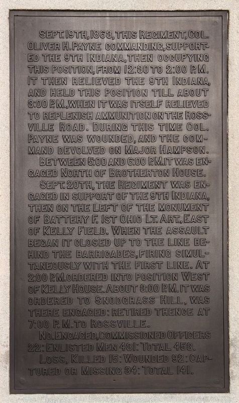 124th Ohio Infantry Marker image. Click for full size.