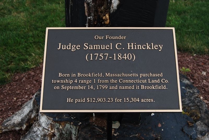 Our Founder Judge Samuel C. Hinckley Marker image. Click for full size.