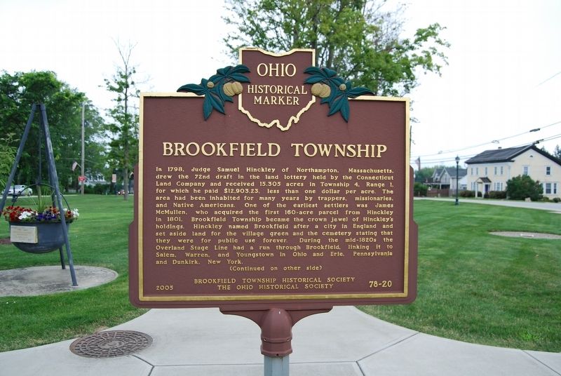 Brookfield Township Marker image. Click for full size.