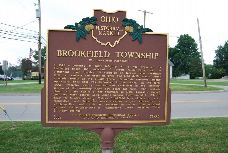 Brookfield Township Marker image. Click for full size.