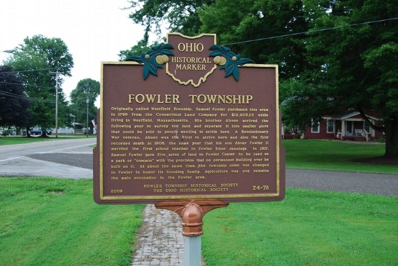 Fowler Township Marker image. Click for full size.