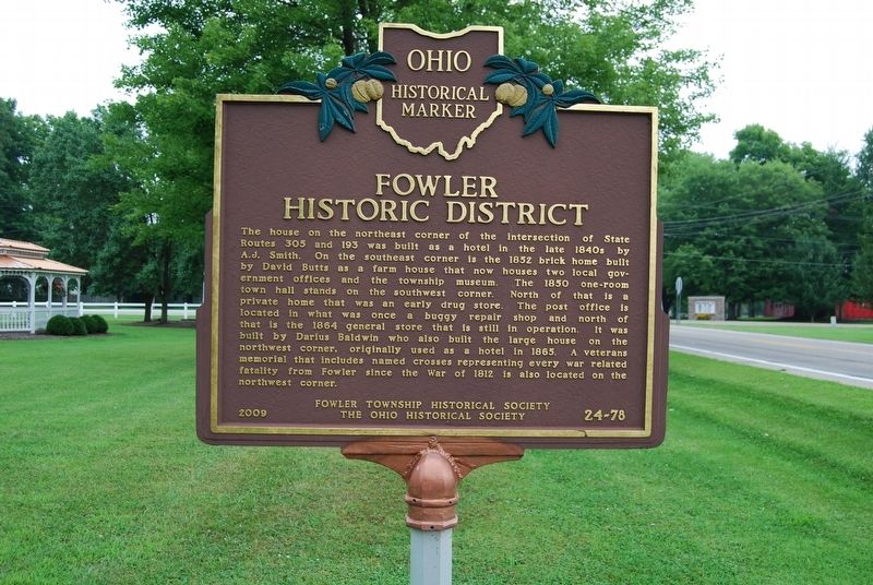 Fowler Historic District Marker image. Click for full size.