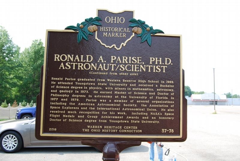 Ronald A. Parise, Ph.D., Astronaut / Scientist Marker image. Click for full size.