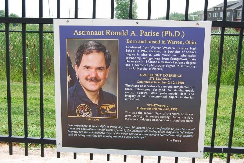 Ronald A. Parise, Ph.D., Astronaut / Scientist Marker. Click for full size. Ronald A. Parise, Ph.D., Astronaut / Scientist Marker image. Click for full size.